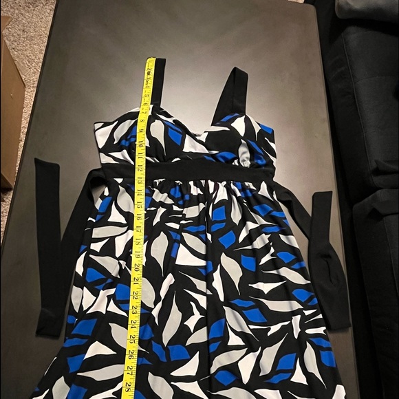 Impress medium sundress with ties with blue, grey, white and black - Picture 5 of 7